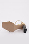 Women's Stone Ball Detailed Ankle Strap Evening Dress Gold Printed Metallic 21183482 - 5