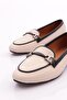 102-1 Women's Ballerina Flats with Iron Accessories, Cream Genuine Leather - 4