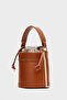 Tan Women's Contrast Stitched Bucket Hand and Shoulder Bag - 2