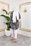 Women's Hijab Clothing & Sportswear Suitable Button Detail Stylish Patterned Woven Viscose Shirt-Tunic - 6