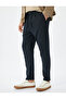 Folded Leg Viscose Blended Buttoned Waist Lace up Slim Fit Summer Trousers - 3