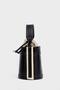 Black Women's Contrast Stitched Bucket Hand and Shoulder Bag - 5