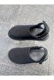 Unisex Black Outer Material Skin Leather Banded Slippers