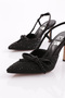 6703 Women's Back Tie Stone Heeled Evening Dress Shoes - 4