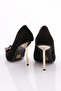 Women's Black Heeled Shoes - Calf 56523557 - 3
