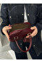 Bonnie Model Burgundy Women's Hand and Shoulder Bag with Charm Gift - 7