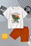 Basketball Dinosaur and Shark Printed 2 Pcs Summer T-Shirt-Shorts Kids Set - 3