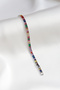 Multicolored Zircon Stone Baguette Model Waterway Steel Bracelet 4 mm - 2