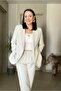 Buttoned Padded Blazer Jacket with Pocket Detail - 4