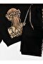 Girl's 100% Cotton Black Leopard Patterned Long Sleeve Wide Leg Tracksuit Set - 3