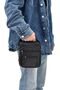 Men's Black Genuine Leather Steel Frame Zippered Shoulder and Clutch Bag (18X22 CM)