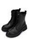 Women's Genuine Leather Black Leather Casual Boots - 5