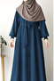 Asel Mevlana Flared Ferace Petrol Blue - 5