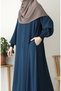 Asel Mevlana Flared Ferace Petrol Blue - 6