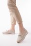 Orthopedic Daily Soft Women's Beige Skin Perforated Stone Buckle Ballerina Shoes - 3