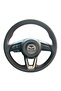 غطاء عجلة قيادة السيارة مضفر من الجلد الصناعي بخيوط سوداء لسيارة Mazda 3 Axela 2017-2018 Mazda 6 A - 8