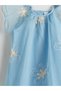Lcw Kids Blue Crew Neck Girls Lace Dress - 5