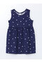 Two Mt Shop Quality Lcw Eco Navy Blue Combed Cotton Printed Girls' Dress
