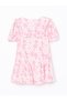 Lcw Kids Pink Floral Crinkle Ruffled Girl's Dress - 5