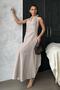 Beige Plaid Midi Length Women's Dress Mg2350 - 2