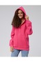 Mooncover Hooded Kangaroo Pocket Zippered Sweatshirt – Pink - 4