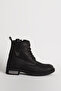 Women's Black Nubuck Leather Boots - Thick Sole and Wash Hj 102 15200g