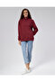 Mooncover Half Zipper Stand Collar Fleece Sweatshirt – Burgundy - 5