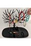Black Color Plastic Deer Design Jewelry Stand Ring Necklace Jewellery Hanger Organizer - 5