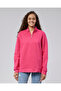 Mooncover Women's Half Zipper Stand Collar Fleece Sweatshirt – Fuchsia