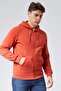 Mooncover Men's Zippered Hooded Sweatshirt with Pockets – Orange - 3