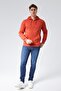 Mooncover Men's Zippered Hooded Sweatshirt with Pockets – Orange - 4