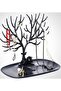 Black Color Plastic Deer Design Jewelry Stand Ring Necklace Jewellery Hanger Organizer - 4