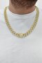 15 mmGold Thick 60 cmJewelled Alloy Men's Chain eu78sr - 2
