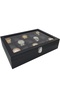 Black Diamond Leather 15-Piece Glass Watch Box St15-69 - 2