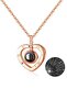 I Love You in 100 Languages ​​Rose Love Heart Necklace Er05Rs