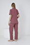 Short Sleeve Maternity and Maternity Sleepwear Set with Buttoned Front Sleeves and Ruffle Detail - 3
