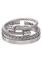 3-Piece Braided Roman Numeral Handcuff Steel Men's Bracelet Eu25