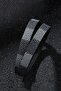 Steel 2 Row Leather Men's Bracelet dr08 - 3