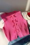 Women's Bow Detailed Sleeveless Knitwear Crop Cardigan - 6
