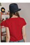 Robot Teddy Bear Printed Men's Cotton Combed Round Neck Red T-Shirt - 2