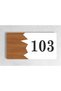 Horizontal Metal Composite - Wood Apartment -Apartment Hotel Office Door Number White - Door No: 103 Faceplate