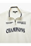 Half Zipper Embroidered Long Sleeve Sweatshirt - 5