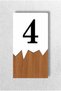 Vertical Metal Composite - Wooden Apartment -Apartment Hotel Office Door Number White - Door No:4 Four