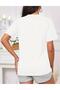 Hat Milano Printed Women's Cotton Combed Crew Neck White T-shirt - 2