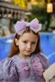 Bow and Puffy-Sleeved Princess Model Lace Embroidered Children's Formal Dress_M2450 - 4