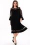 Round Neck Chest Skirt and Sleeve Lace Detail Long Flounced Sleeve Flexible Midi Dress with Shoulder Window - 4