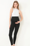 Black Raised Adjustable Waist High Waist Maternity Leggings - 6
