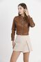 Leather Coat - Tan | |   F0443 - 2