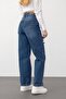 High Waist Wide Leg Ripped Jeans Blue 7575 - 7