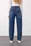High Waist Wide Leg Ripped Jeans Blue 7575 - 8